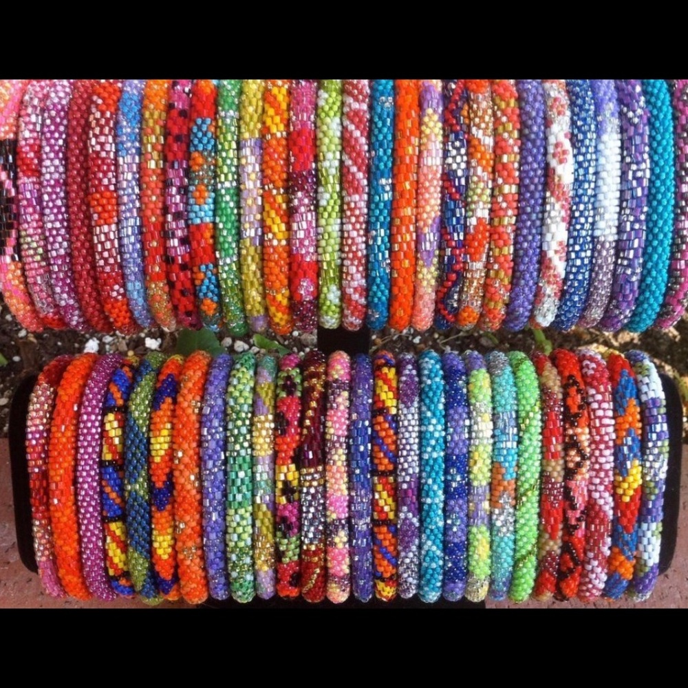 Beaded roll on bracelet